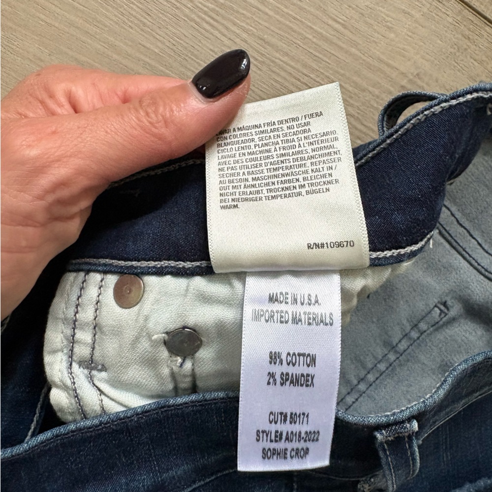 Agolde Sophie Mid-Rise Ankle Crop Dark Blue Jeans Size 27 - Picture 8 of 9